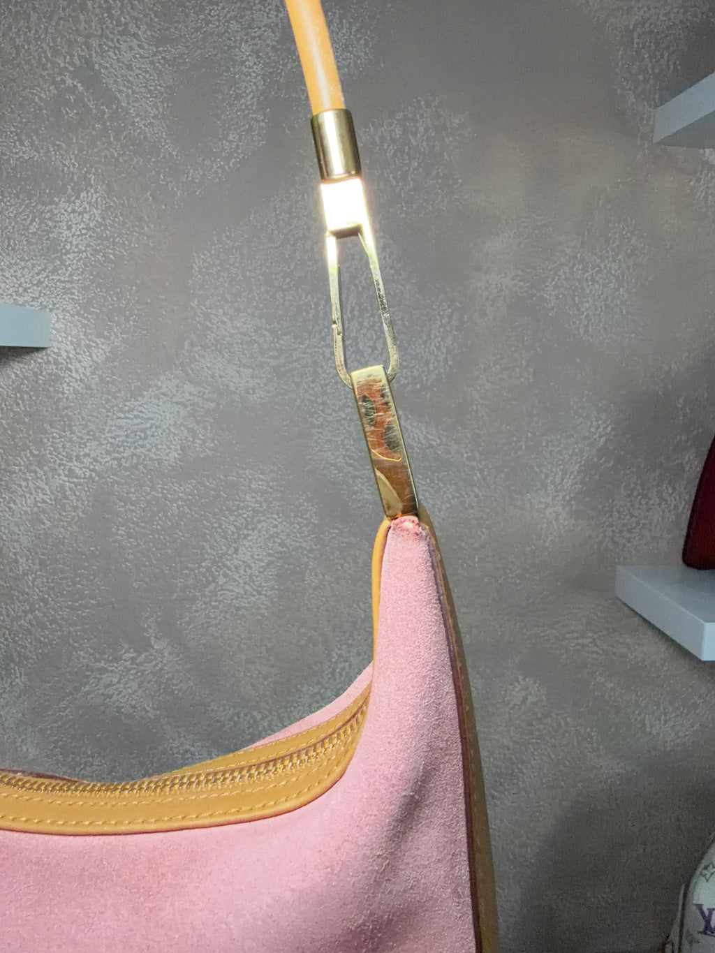 Gucci Pink Suede Shoulder Bag