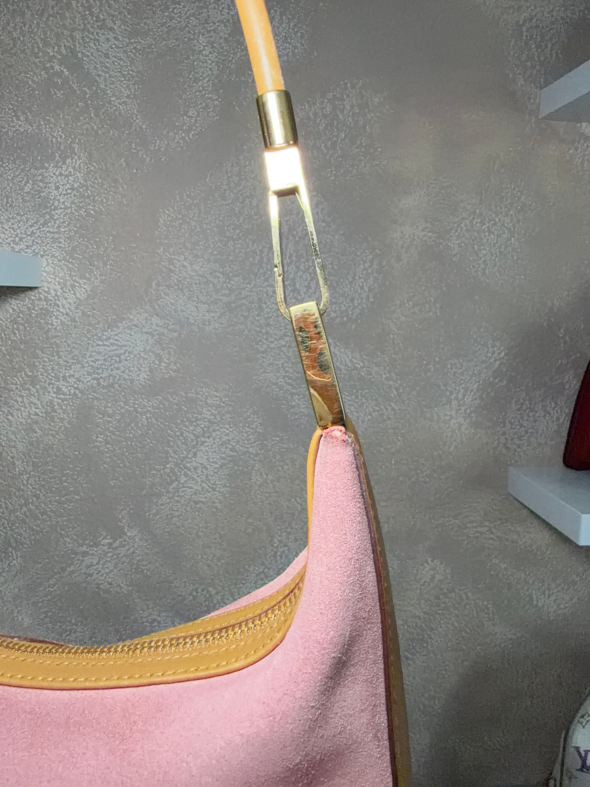 Gucci Pink Suede Shoulder Bag
