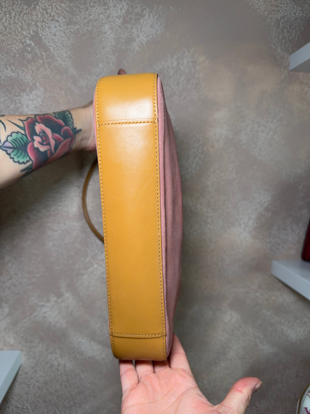Gucci Pink Suede Shoulder Bag
